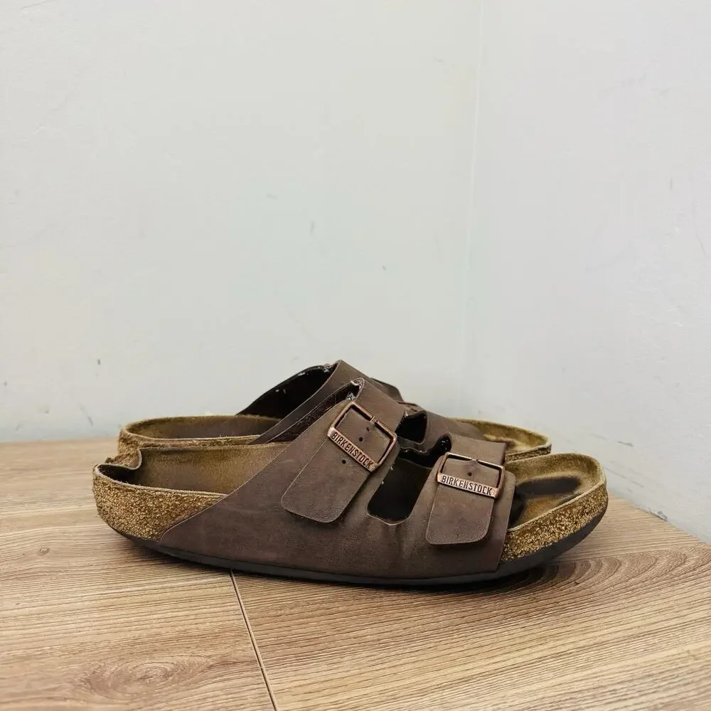 Birkenstock Arizona Brown Leather Slides Men’s Size 12